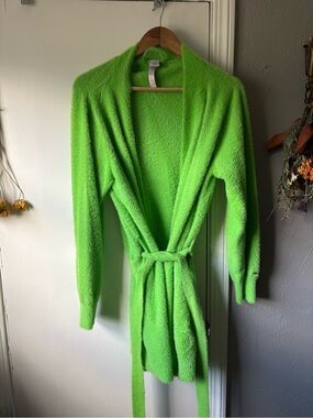 Savage X Fenty Neon Green Fuzzy Belted Cardigan